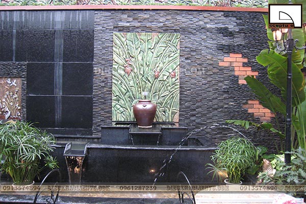 Tranh phù điêu hoa lá chủ đề hoa lá chuối